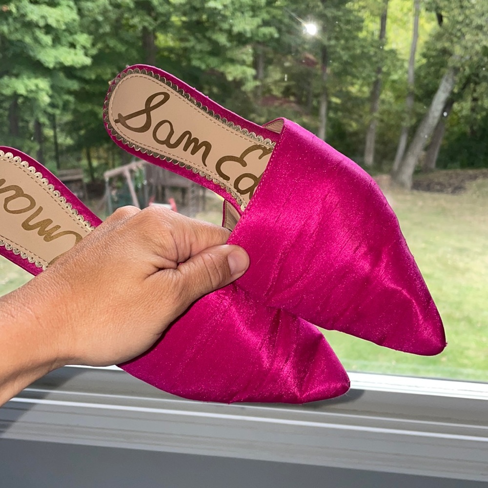 Sam Edelman bright pink flats pointed